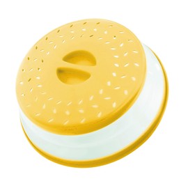 Collapsible Microwave Splatter Cover, 10.5 Inch, Dishwasher-safe, Microwave Plate Cover With Steam Vent，BPA-Free Silicone & Plastic (Light yellow)
