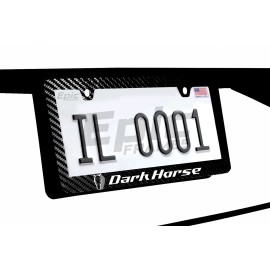 Unbranded Detailed Dark Horse Mustang Black Premium  Carbon FIber License Plate Frame