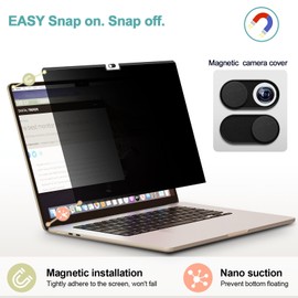 IPROKKO Magnetic Privacy Screen Protector, for MacBook Air 15 Inch (2023-2024, M2, M3)- A2941 A3114, Removable Anti Glare Blue Light Mac Air 15.3 Laptop Black Private Filter