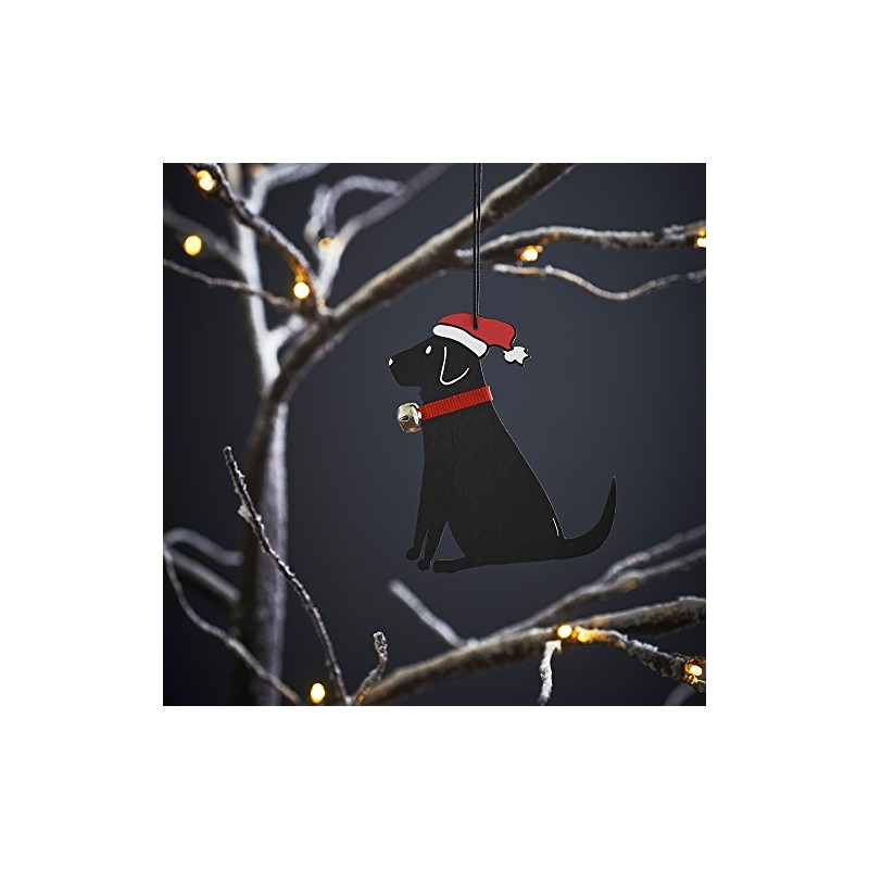 Sweet William Black Cocker Spaniel Christmas Decoration, Wood, 10x10x0.5 cm