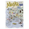 Fish Kiss® 16"x24" Alaska Map Dish Towel is of 100%