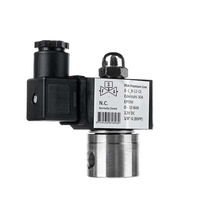 FSA Solenoid Valve Stainless Steel 304 1/8 Inch 12 V