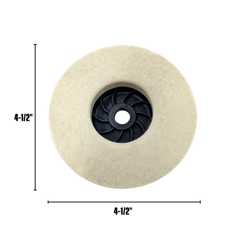 LINE10 Tools 4pk Felt Buffing Disc 4-1/2 inch with 5/8-11