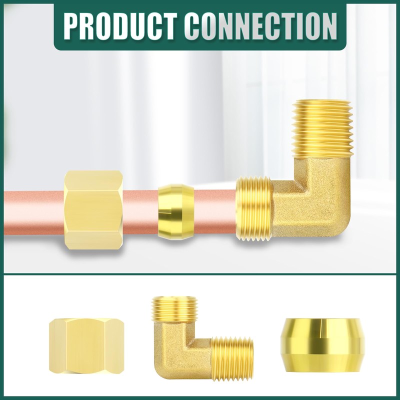 GORAGUCHI 10PCS Brass 1/4" Tube OD x 1/4" NPT Male