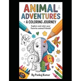 Animal Adventures - A Coloring Journey: Fun Coloring Pages for Kids Ages 3+ with Animals, Birds & Sea Creatures