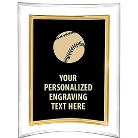 Crown Awards Baseball Acrylics - 9" Picturesque Freestanding Acrylic Frame Baseball Presentation Award, Free Customization Prime