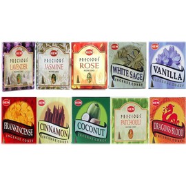 HEM Assorted Incense Cones, Set 10 X 10|Total 100 Cones (Product AS DESCRIBED 100% GURANTEED Satisfaction)