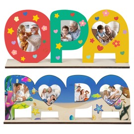 COCHIE Geschenk für Papa Opa, Holzbuchstaben Bilderrahmen Bastelset, Beste Opa Papa Geschenke, Geburtstagsgeschenke für Opa Papa, Vatertagsgeschenke für Opa und Papa, Sinnvolle Geschenke für Papa