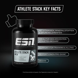 ESN Athlete Stack Men, 210 capsules, All essential vitamins and minerals, Vegan, Tested quality - Made in Germany