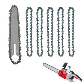 Pack of 5 Mini Chainsaw Chains with Sword, 6 Inch Saw Chains Made of Alloy Steel, 37 Drive Links Chainsaw Replacement Chain, Non-Return Chain, Replacement Saw Chain for Garden Shears Wood Cutting