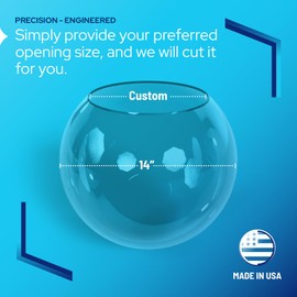KastLite KastLite 14" Clear Acrylic Lamp Post Globe | Smooth Textured with Custom Size Neckless Opening | Manufactured in The USA