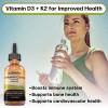 Vitamin D3+K2 (MK-7) Liquid Drops, MCT Oil, Immune, Bone, Heart,