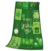 Fuzzy St. Patrick's Day Blanket Gnome Clover Hat Truck Plaid