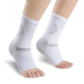 NuCamper Pack of 2 Ankle Brace for Women/Men, Compression Socks for Achilles Tendon, Plantar Fasciitis, Arthritis, Sprained Ankle, Sports Bandage Ankle, Flexible Foot Bandage
