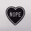 Acxico 5Pcs Nope Black Heart Iron-On/Sew-On Embroidered Patch, Gothic Punk