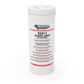 MG Chemicals 8241-T 70/30 IPA Multi-Use, Food Safe Cleaning, Presaturated Wipes for Surfaces, alcohol wipes (Tub of 75 wipes)