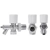 Vancoco Radiator Valve (Pair) - Angled Brass Radiator Valves with