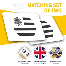 Rectangle Stickers (Set of 2) 10cm - America Montevideo Flag Uruguay Laptop Tablet Luggage Scrapbook #41821