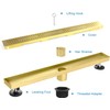 Elefloom Linear Shower Drain, 18 inch Gold Drain with Removable
