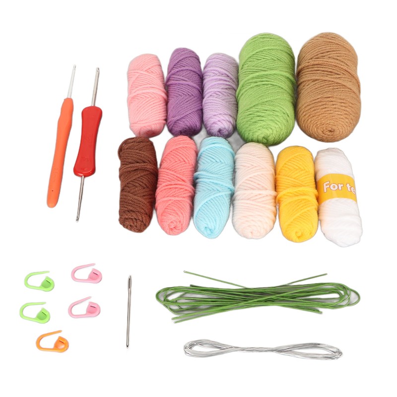 Crochet Starter Kit Educational Colorful DIY Craft Supplies Crochet Potted