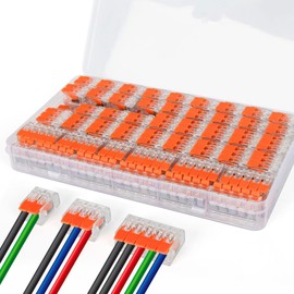 90 Piece Clamp Set, Cable Connectors, Cable Clamps Electric Compact 2, 3 and 5 Pin, Connection Clamp with Actuation Lever 0.2-4 mm², Small Design, Transparent