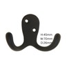 Aretro Hooks Hangers, Double Vertical Heavy Duty, Matt Black, Robe