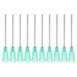 PATIKIL 18Ga x 1.5 Inch Dispensing Needle Tips, 10Pcs Stainless Steel and Plastic Glue Needle Tube Blunt Tips with Luer Lock for Glue Oil Applicator, Cyan Blue