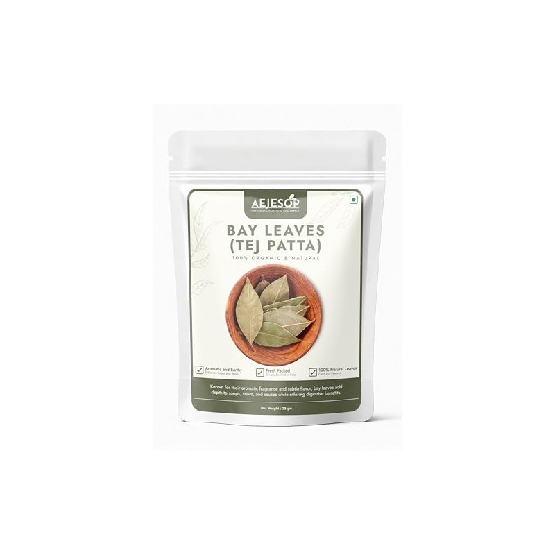 AEJESOP Organic Bay Leaves, Tej Patta, Indian Spice, 1oz