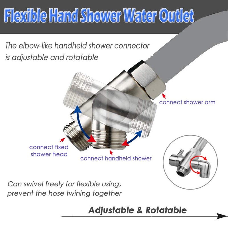 Shower Arm Diverter Valve Brass G1/2 3 Way Universal Bathroom
