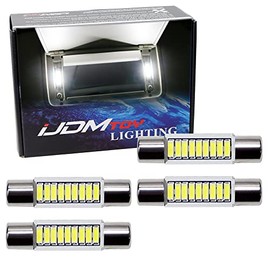 iJDMTOY 4pcs Extremely Bright 9-SMD 29mm 6614 LED Replacement Bulbs Compatible With Car SUV Truck Sunvisor Flips Vanity Mirror Lights, Xenon White