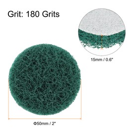 sourcing map 20pcs Scrubber Scouring Pads 180 Grits 2 Inch Drill Power Brush Hoop and Loop Surface Conditioning Disc Drill Scuffing Disc Scrub Pads for Home Kitchen Cleaning, Green