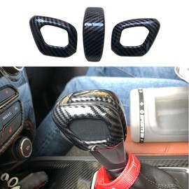 ruihe Carbon Fiber Color Gear Shift Knob Decorator Cover Trim Fit for Ford Ranger 2019 2020 2021 2022