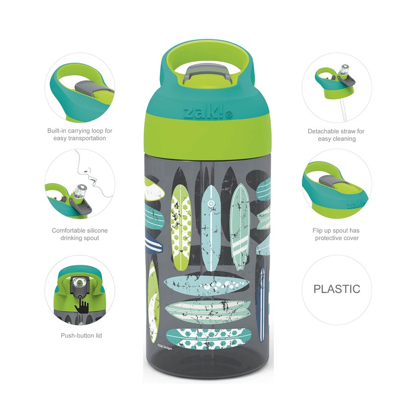Zak Designs Riverside Beach Life - Botella de Agua para