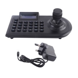 3D PTZ Camera Controller Strong Compatibility LCD Display with Joystick for Public Security Surveillance 100‑240V UK Plug