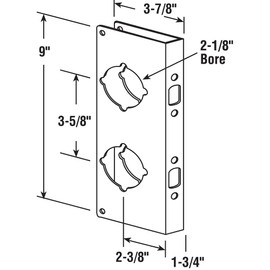 Prime-Line U 9577 Brass Lock and Door Reinforcement Plate for 1-3/4 In. Thick Doors, Brass Finish (Single Pack),Antique Brass