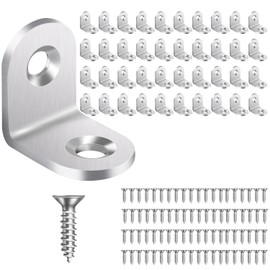 40PCS Small Corner Brackets sets,Stainless Steel L Shape Corner Brace Bracket,20*20MM Joint Right Angle Bracket, 90 Degree Corner Connectors with 80pcs Screws for Shelves, Furniture (40pcs 20×20×16mm)