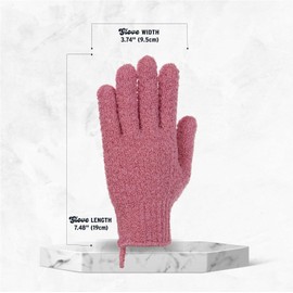 4 Pares de Guantes Exfoliantes, 100% Nylon, Exfoliante Corporal de Doble Textura para Spa, Masaje y Eliminación de Piel Muerta, Accesorios de Baño de Ducha Multicolor(Orquida/Verde
