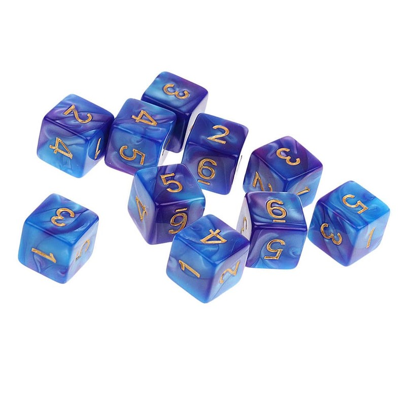 Yourandoll Pack of 10 Polyhedral Dice D6 Dice Game Dice