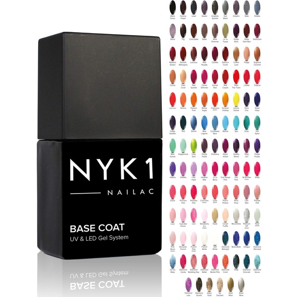NYK1 - Capa base de gel UV LED - Esmalte de uñas profesional para manicura y pedicura, uñas de gel para curado