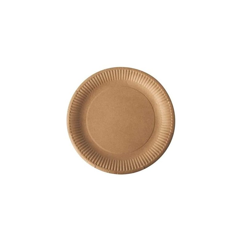 Gastro-Bedarf-Gutheil Organic 50 Paper Plates Round Diameter 23 cm Brown