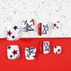 4th of July Press on Toenails Short Square Glue on