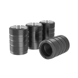 Marcraft Corrosion Resistant (Gun-Metal Grey) (Laser Engraved Union Jacks) Metal Tyre Wheel Alloy Valve Caps Dust Caps (4 Pack) Universal for Cars, SUVs, Bicycles, Motorcycles, Trucks | Plastic Insert