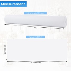HOMBYS 260GSM Heavyweight White Aisle Runner for Wedding Ceremony with Non-Slip Backing, 20 x 3 ft Indoor & Outdoor Bride Floor Runner for Church, Beach, Party & Prom Decor