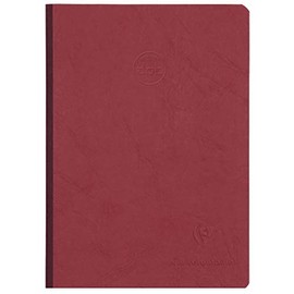 Clairefontaine 795432C Stitched Canvas Backed Notebook, Red, A5, 14.8 x 21 cm, 192 Pages, DOT, Bright Paper, White, 90 g, Glossy, Leather Grain - Age Bag Collection
