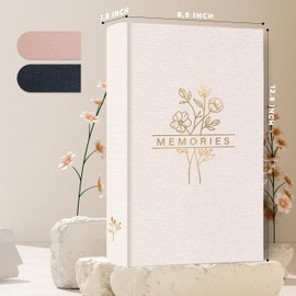 Holoary Photo Album 4x6 300 Photos with Writing Area, 300 Pockets Picture Album, Linen Fabric Cover Big Picture Book for Photos, 4x6 Photo Albums for Memories Family Weddings Travel(Beige)