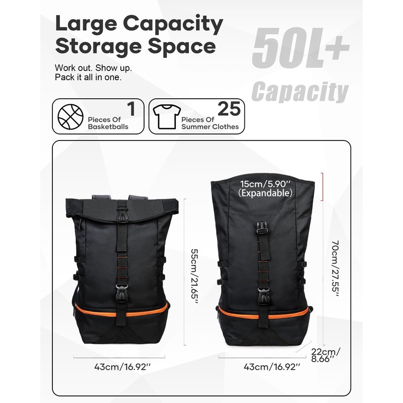 WONHOX Gym Backpack for Men Women,Travel Backpack,Lightweight Gym Bag with
