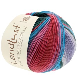 LANA GROSSA Landlust Sock Wool, Merino Wool Yarn in Various Colours, Hand Knitting Yarn Made of 80% Virgin Wool (Merino) and 20% Polyamide, 100 g Wool for Knitting and Crocheting, 420 m Yarn FB126