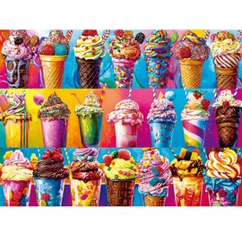500 Piece Puzzles for Adults,Colorful Ice Cream Food Jigsaw Puzzle for Adults Seniors,Recycled Cardboard Summer Puzzle 500 Piece,Challenging Family Game Great Gift for Family Friends,20.5 x 15 in