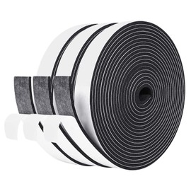 fowong Draught Excluder for Doors, 3 Rolls 20mm(W) x 3mm(T) Total 15M Long, Draught Excluder for Windows, Weather Strip Seal Foam Tape for Anti-Collision, Shockproof, Furniture Protective