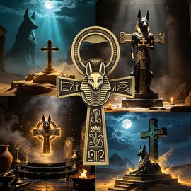 LULLEA Egyptian Anubis Bottle Opener, Mythology Gifts for Men Women